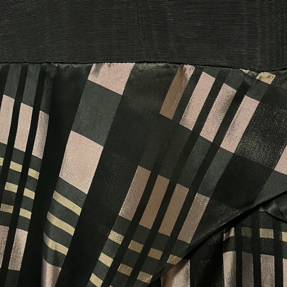 Vintage Carol Peretz Black Purple Drop Waist Formal Satin Cocktail Dress Sz 6 - Picture 5 of 8